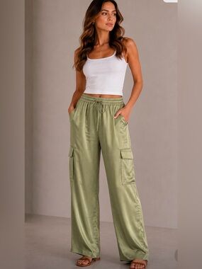 Nation‎ Los Angeles Olive Green Drawstring Cargo Pants small